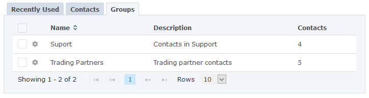 Address Book Page - Groups Tab