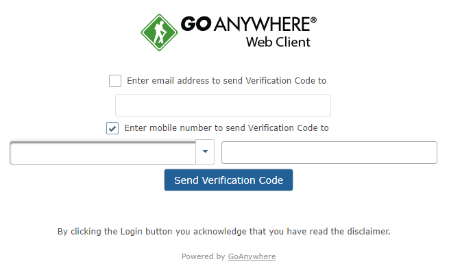 GoAnywhere One-Time Password login
