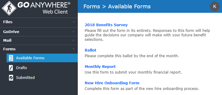 Secure Forms Dashboard
